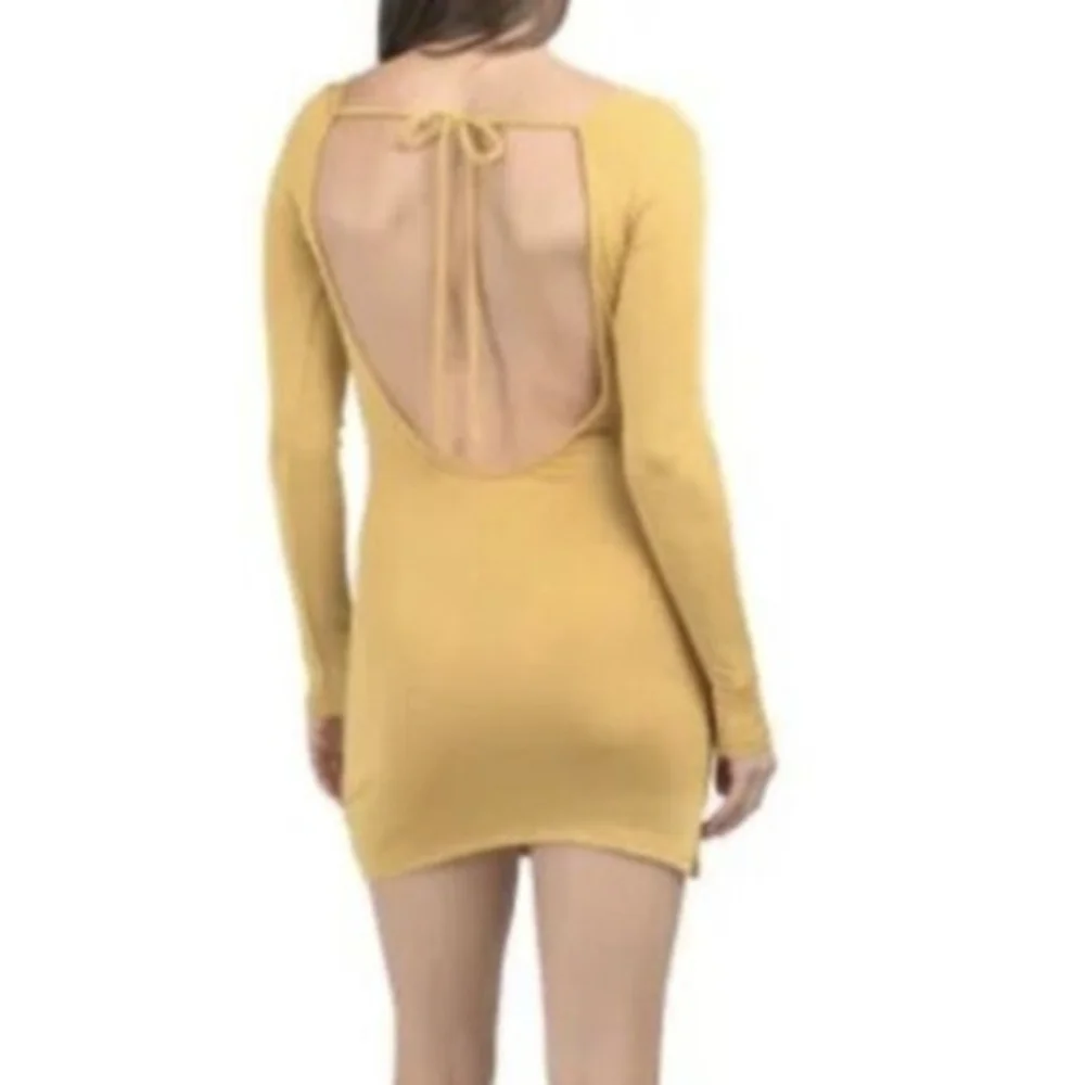 Free People Call Me Later Mini Dress sz LRG in Ceylon Yellow​​